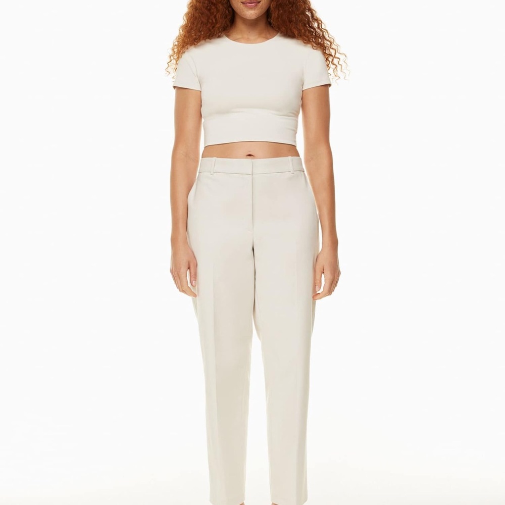 Aritzia Babaton Command Pant - Straight Leg Pants in Matte Pearl